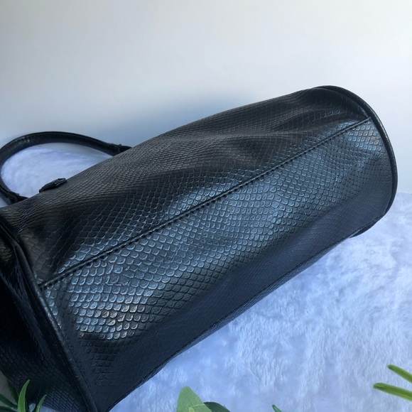 LuLu By LuLu Guinness Reptile Faux Leather Crossbody Bag, Black - Picture 3 of 12